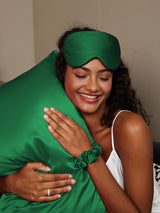 [Verde Scuro] SilkSilky-IT 19Momme Seta pura Pillowcase Set 001