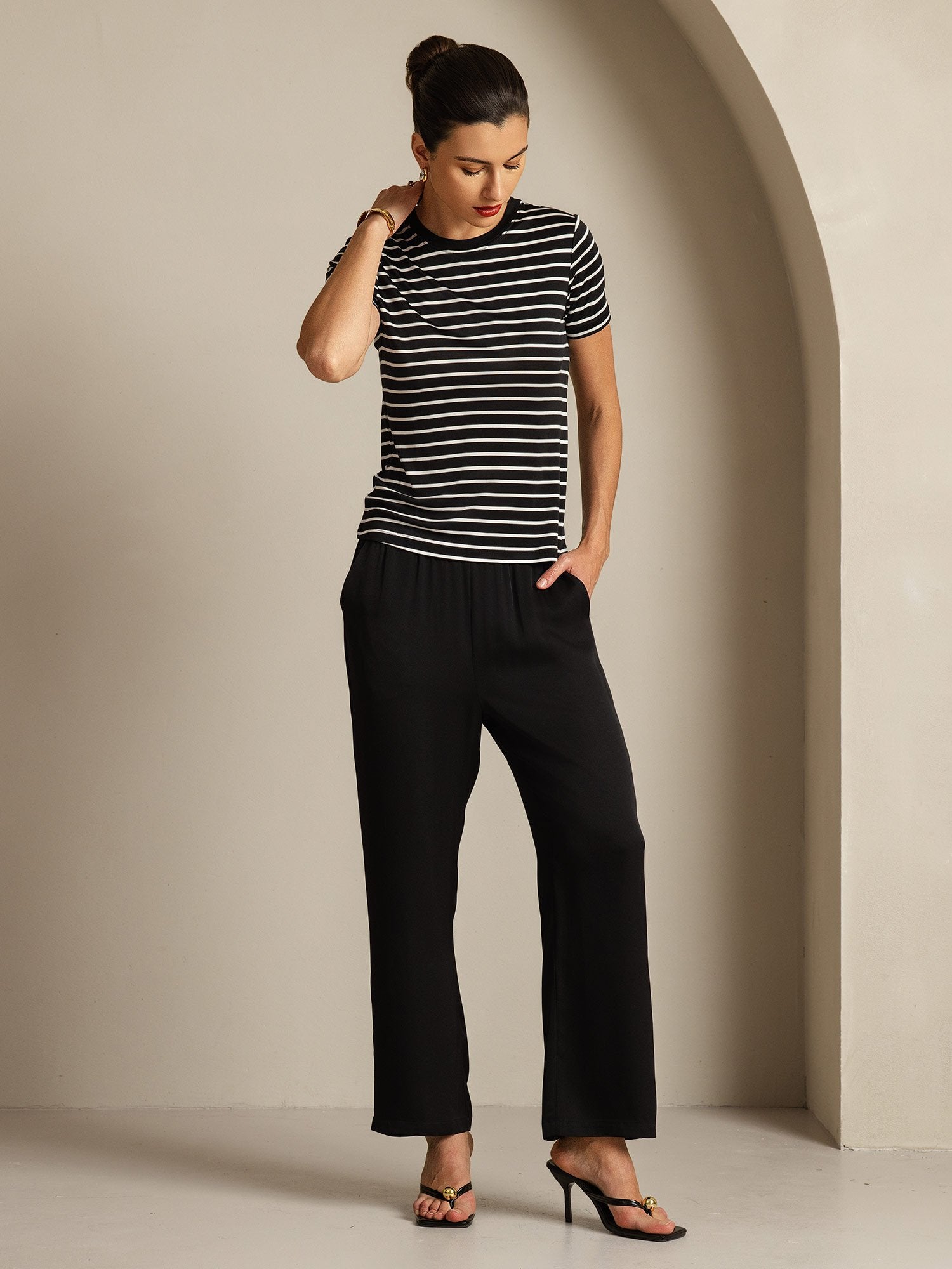 [RigheNere] SilkSilky-IT Seta pura Womens T-Shirt 007