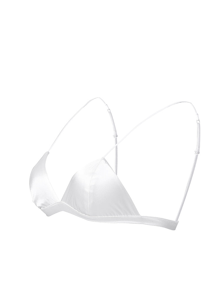 [Bianco] SilkSilky-IT Maglia di seta Bra 005