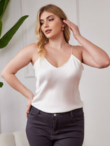 [Bianco] SilkSilky-IT Tirantes Finos Scollo a V Cami taglia grossa 003