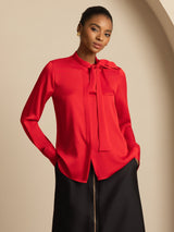 [Vino] SilkSilky-IT 19Momme Manica lunga Collo con fiocco Camicette 003