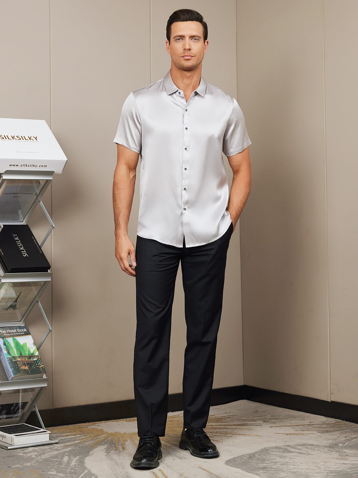 Camicie Uomo Maniche Corte – Vestibilità Slim, Eleganti E Casual, Blu