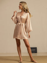 [Giallo Cuore Geo] SilkSilky-IT Long Sleeve Vestaglia da donna 006