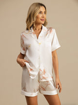 [Bianco] SilkSilky-IT Short Sleeve Lapel Collar Pigiami da donna 003