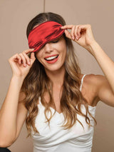[Rosso Scuro] SilkSilky-IT Mascherina da Notte 004