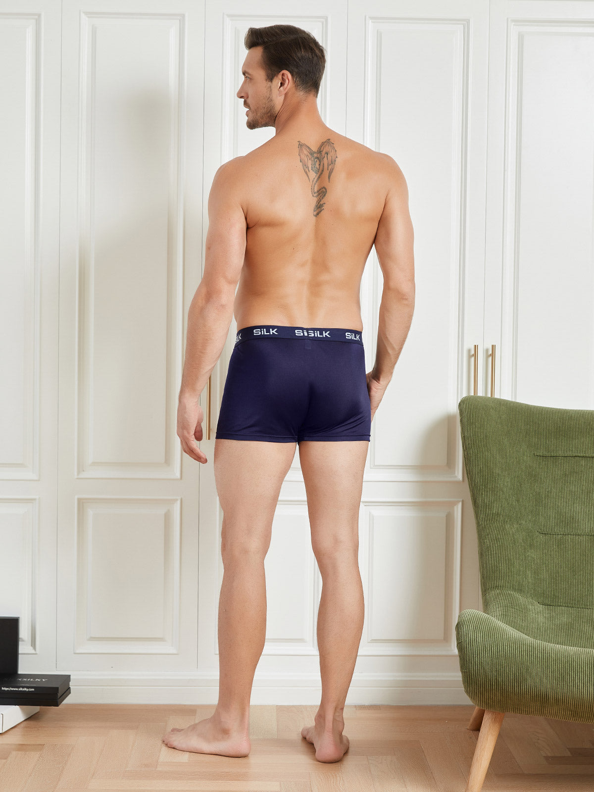 [Blu Scuro] SilkSilky-IT Seta pura Mens Underwear 002
