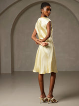 [Giallo] SilkSilky-IT Cap Sleeve V Neck Camicia da notte 002