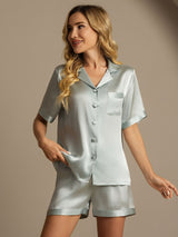 [Azzurro] SilkSilky-IT Seta pura Womens Pajamas 001,
