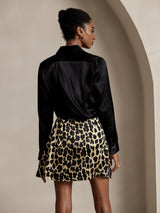 [Nero] SilkSilky-IT Long Sleeve Lapel Collar Camicie da donna 002