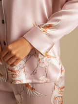 [Rosa] SilkSilky-IT Long Sleeve Lapel Collar Pigiami da donna 005