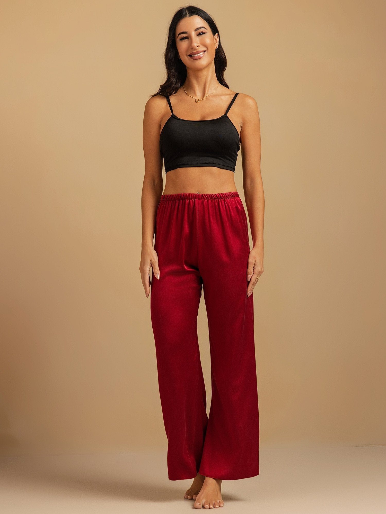 [Vino] SilkSilky-IT 19Momme Seta Womens Sleep Bottoms 008,