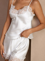 [Bianco] SilkSilky-IT Sleeveless V Neck Set di Bretelle 004