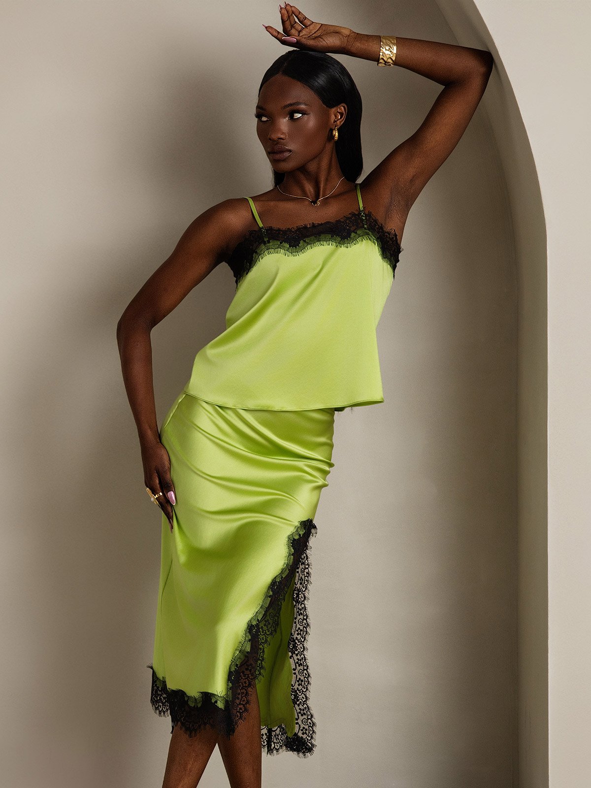 [Menta Verde] SilkSilky-IT 19Momme Seta Skirt 005