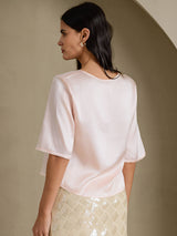 [Rosa] SilkSilky-IT Half Sleeve Magliette donna 002