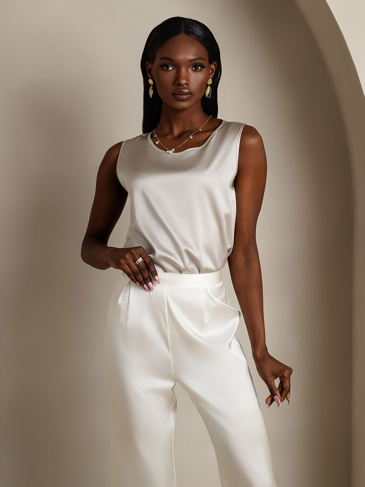 [Grigio Chiaro] SilkSilky-IT 19Momme Seta Camisoles 006
