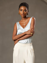 [Azzurro] SilkSilky-IT Sleeveless V Neck Cami 004