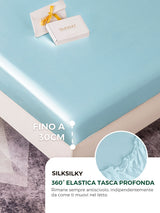 [Azzurro] SilkSilky-IT 19Momme Set di biancheria da letto 004