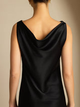 [Nero] SilkSilky-IT Sleeveless Cowl Neck Vestiti da donna 004