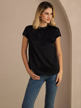 [Nero] SilkSilky-IT Short Sleeve Blouse 003