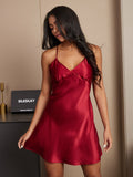 SilkSilky IT Seta pura Senza maniche Nightgown Vino 005