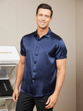 SilkSilky-IT-Seta-Maniche-Corte-Colletto-risvolto-Camicia-da-uomo-Blu-Acuro-004