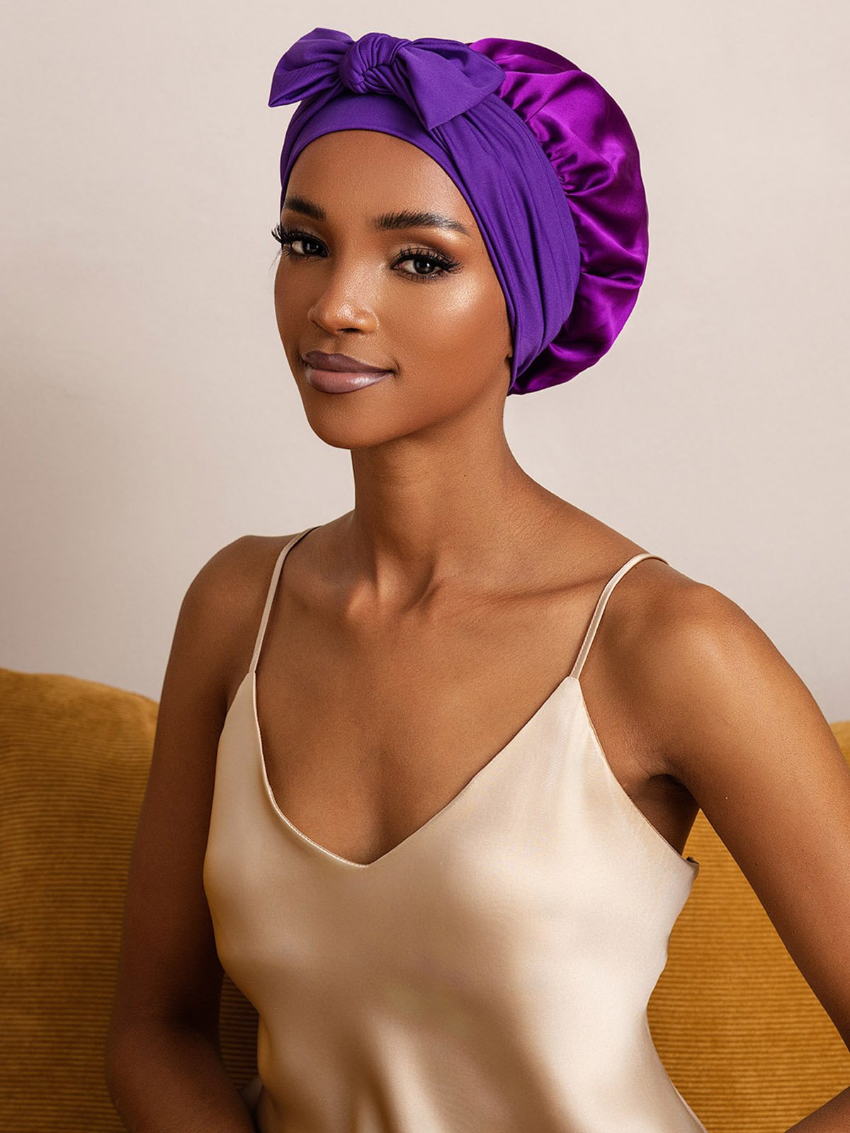 SilkSilky-IT Seta pura Sleep Cap Viola 001