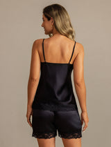 [Nero] SilkSilky-IT Sleeveless V Neck Set di Bretelle 002