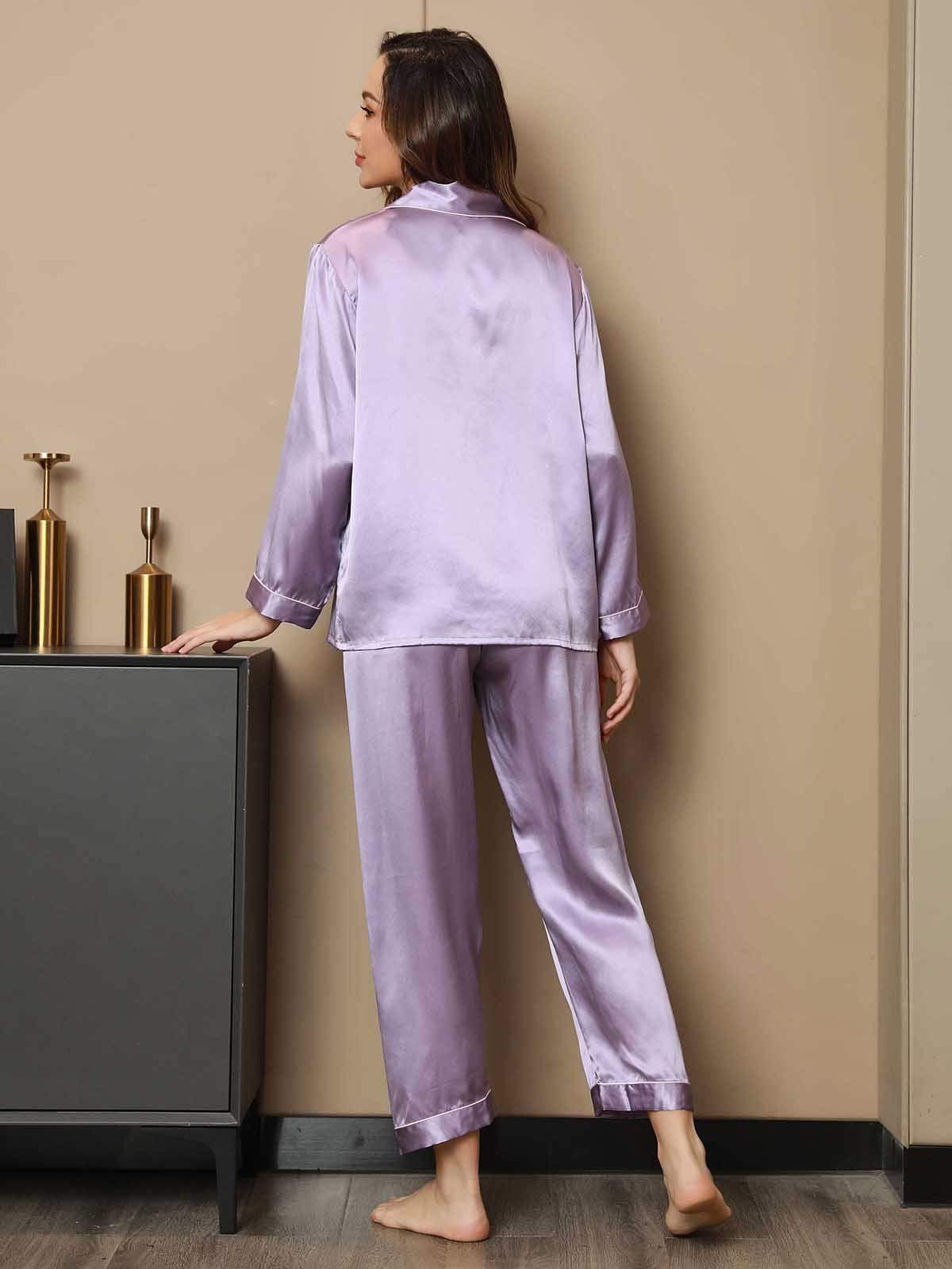 [Lavanda] SilkSilky-IT Seta pura Womens Pajamas 002