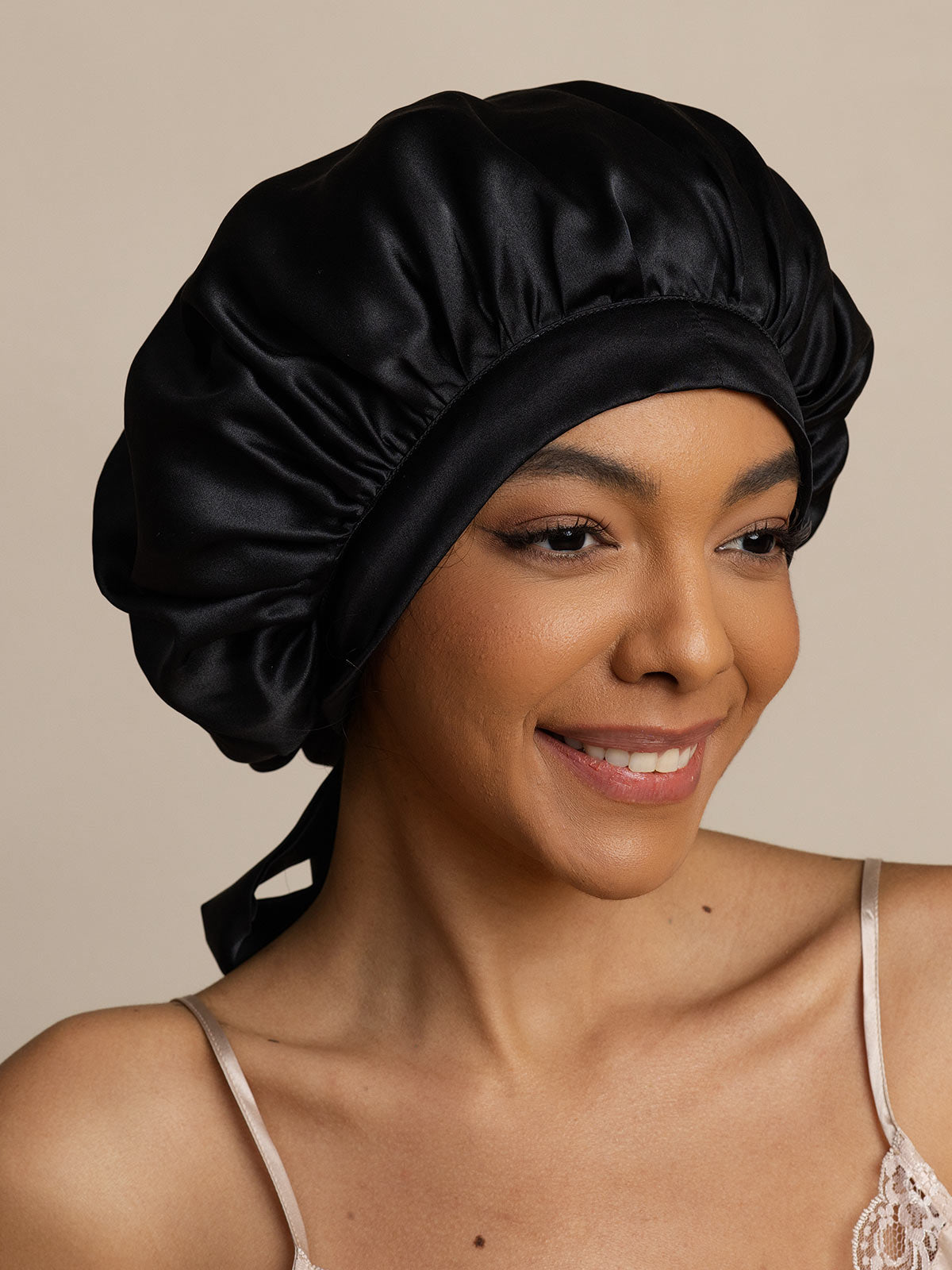 SilkSilky-IT Seta pura Sleep Cap Nero 005