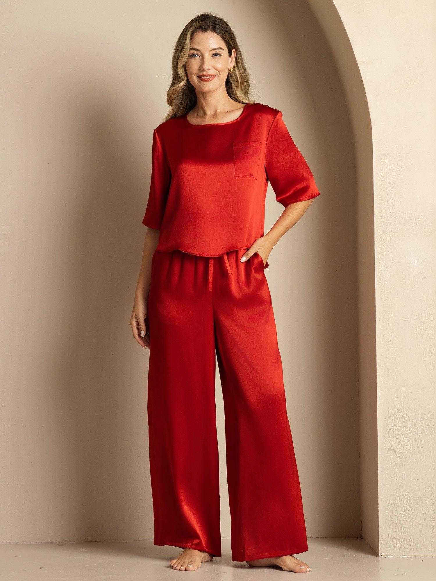 [Vino] SilkSilky-IT Seta pura Womens Pajamas 003