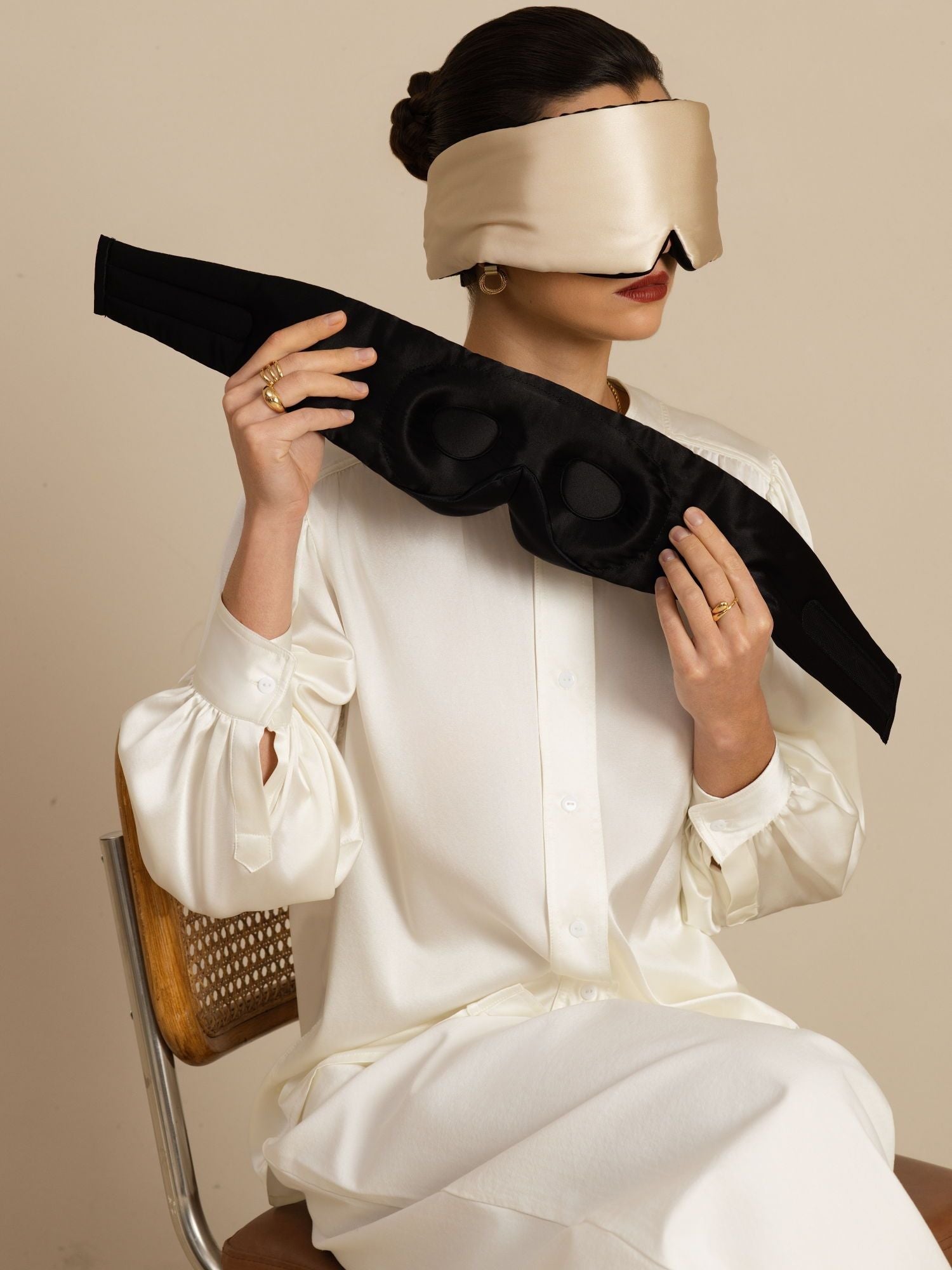 [Champagne] SilkSilky-IT Mascherina da Notte 001