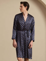 [Catena Blu Navy] SilkSilky-IT Long Sleeve Vestaglia da uomo 006