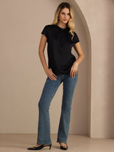 [Nero] SilkSilky-IT Short Sleeve Blouse 006