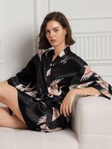 [Nero] SilkSilky-IT 3/4 Sleeve Vestaglia da donna 003