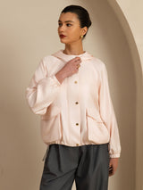 [Rosa] SilkSilky-IT Manica lunga Collo alto Capispalla da donna 004