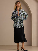 [Leopardo Ottanio] SilkSilky-IT Long Sleeve Lapel Collar Camicette 004