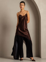 [Marrone] SilkSilky-IT Seta pura Dress 009