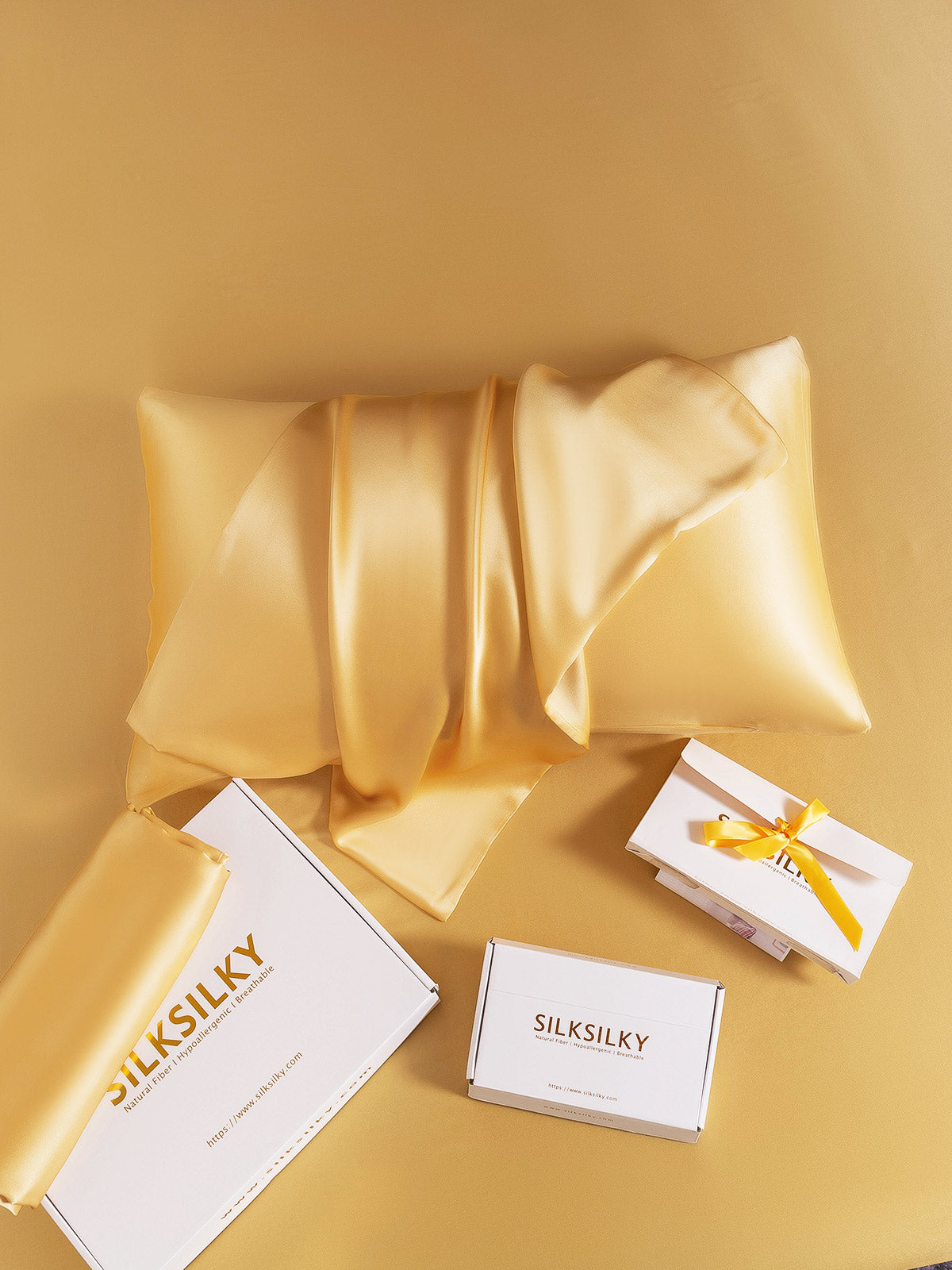[Champagne] SilkSilky-IT 22Momme Seta pura Pillowcase 005