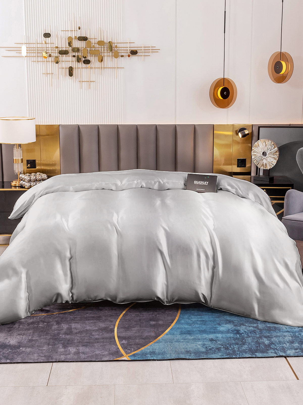 [Argento] SilkSilky-IT 19Momme Seta pura Duvet Cover 003
