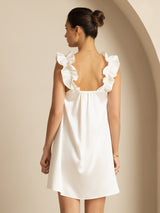 [Bianco] SilkSilky-IT Sleeveless Square Neck Camicia da notte 002