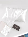 SilkSilky IT 22Momme Seta pura Pillowcase Bianco 005