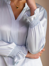 [Cielo Blu] SilkSilky-IT Long Sleeve Bluse 005