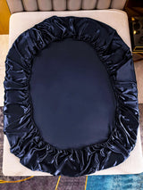[Blu Scuro] SilkSilky-IT 25Momme Set di biancheria da letto 003