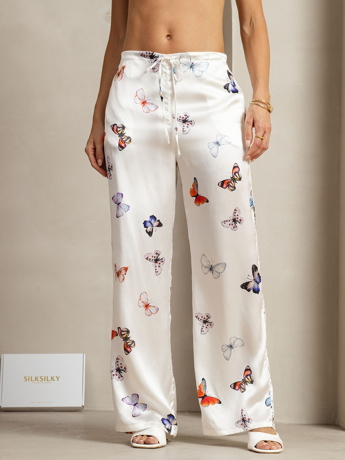 [Farfalla Bianca] SilkSilky-IT 19Momme Seta Womens Pants 001