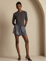 [Grigio Scuro] SilkSilky-IT 19Momme Pantaloncini da donna 008