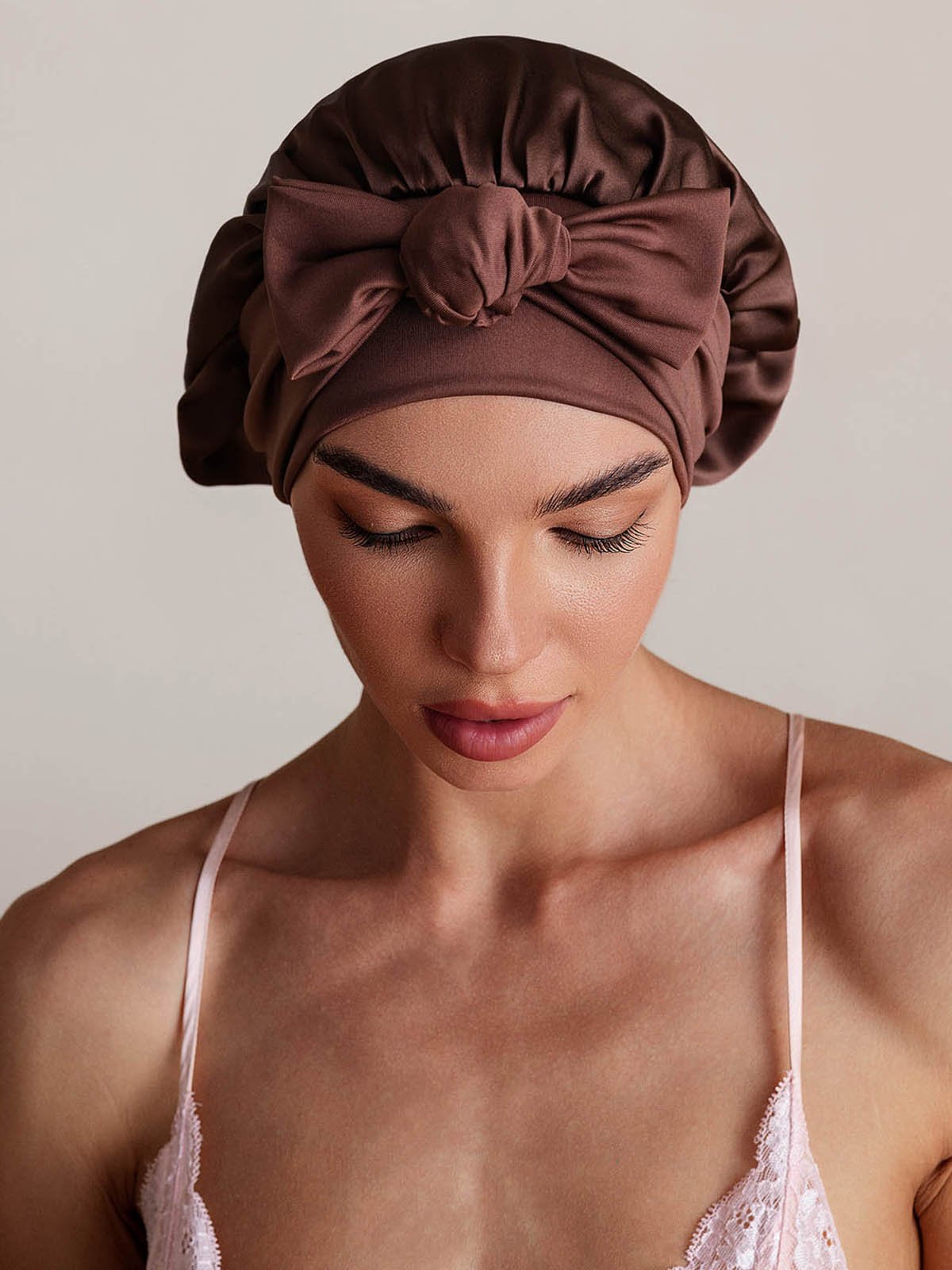 SilkSilky-IT Seta pura Sleep Cap Caffè 006