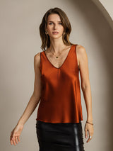 [Caramello] SilkSilky-IT Sleeveless V Neck Cami 001