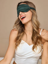 [Verde Scuro] SilkSilky-IT Mascherina da Notte 003
