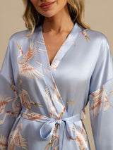 [Azzurro] SilkSilky-IT 3/4 Sleeve Vestaglia da donna 005