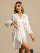 [Bianco] SilkSilky-IT 3/4 Sleeve Vestaglia da donna 004